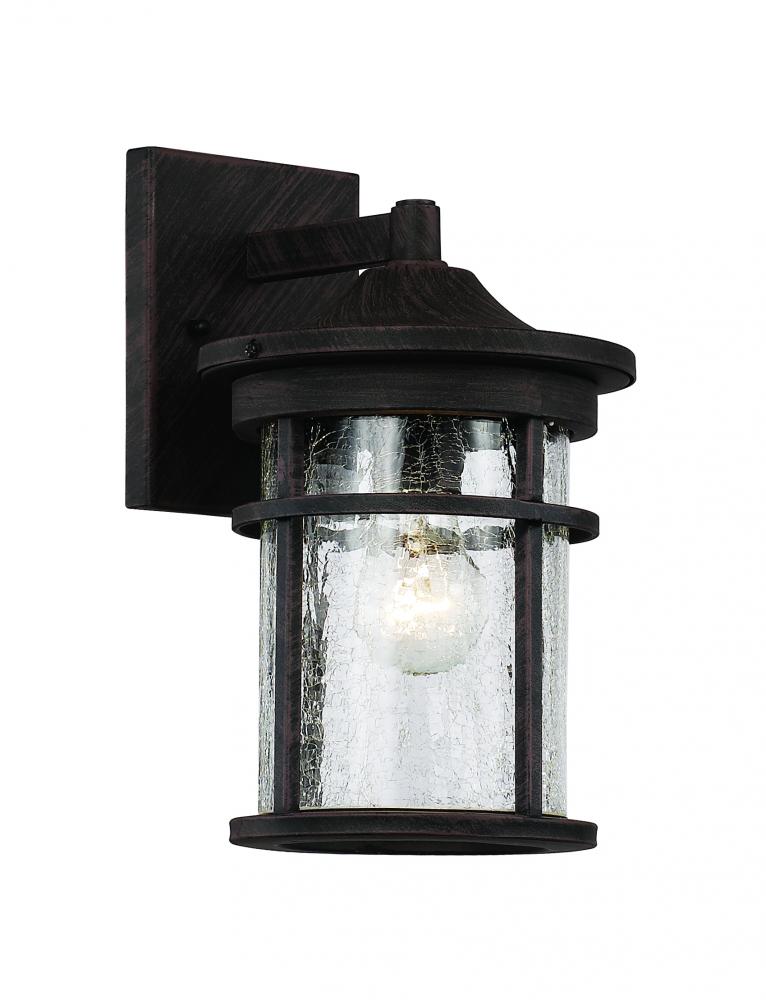 1LT WALL LANTERN-SML-SEEDED GL
